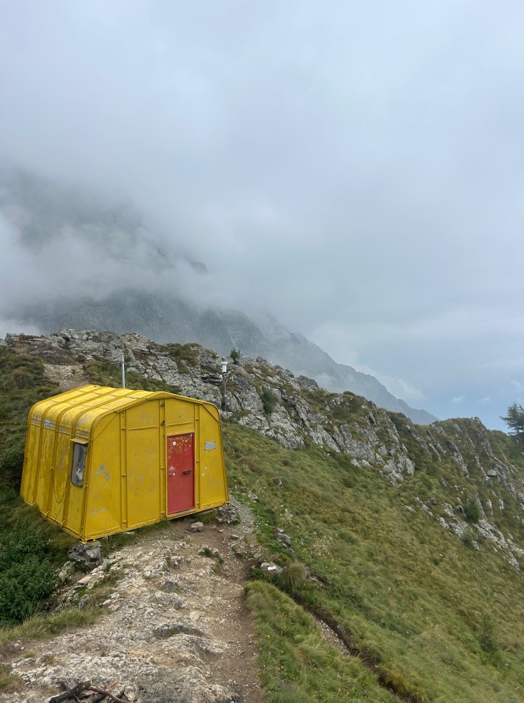 mountain hut in italian dolomites